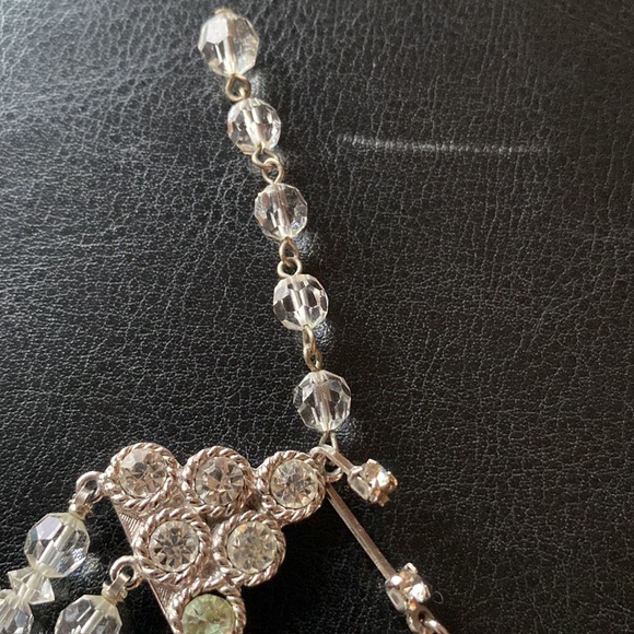 Vintage Graduated Clear 3 Strand Crystal Choker Necklace - Picture 2 of 7